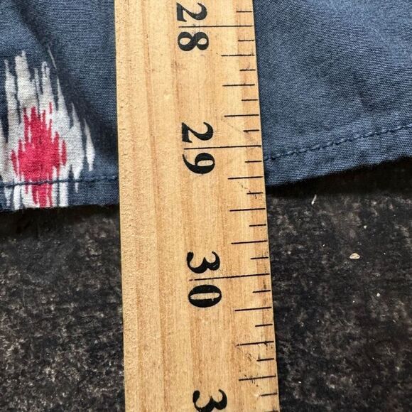 NWT Mossimo Blue Tribal Print Button Up Shirt Men’s Size Large Athletic Fit - Picture 6 of 10